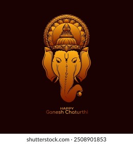 Happy Ganesh Chaturthi religious Indian festival beautiful background vector