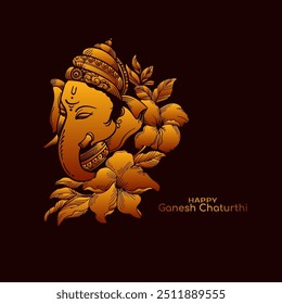 Happy Ganesh Chaturthi religious Indian festival beautiful background vector