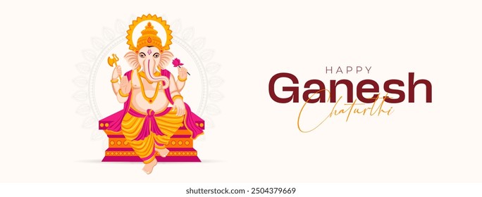 Feliz Ganesh Chaturthi Redes Sociales Post Plantilla, Anuncio de Web, Tarjetas de Felicitación, Impresión, Camisetas, Pósters y Anuncios