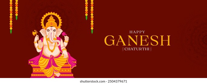 Feliz Ganesh Chaturthi Redes Sociales Post Plantilla, Anuncio de Web, Tarjetas de Felicitación, Impresión, Camisetas, Pósters y Anuncios