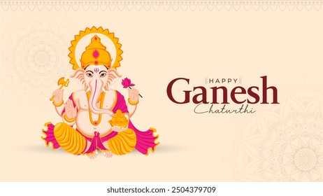 Feliz Ganesh Chaturthi Redes Sociales Post Plantilla, Anuncio de Web, Tarjetas de Felicitación, Impresión, Camisetas, Pósters y Anuncios