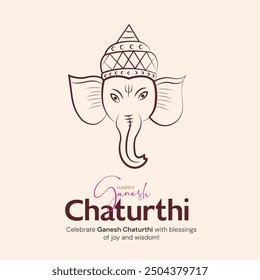 Feliz Ganesh Chaturthi Redes Sociales Post Plantilla, Anuncio de Web, Tarjetas de Felicitación, Impresión, Camisetas, Pósters y Anuncios