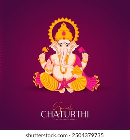 Feliz Ganesh Chaturthi Redes Sociales Post Plantilla, Anuncio de Web, Tarjetas de Felicitación, Impresión, Camisetas, Pósters y Anuncios