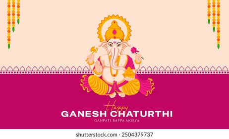 Feliz Ganesh Chaturthi Redes Sociales Post Plantilla, Anuncio de Web, Tarjetas de Felicitación, Impresión, Camisetas, Pósters y Anuncios