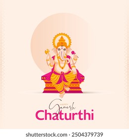 Feliz Ganesh Chaturthi Redes Sociales Post Plantilla, Anuncio de Web, Tarjetas de Felicitación, Impresión, Camisetas, Pósters y Anuncios