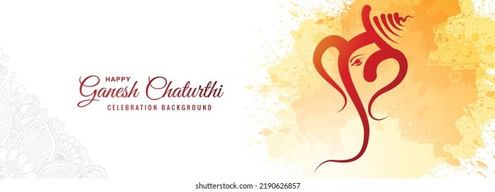 Happy ganesh chaturthi traditional greeting card banner background