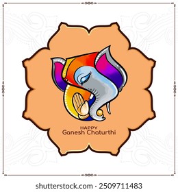 Happy Ganesh Chaturthi traditional Indian festival background vector