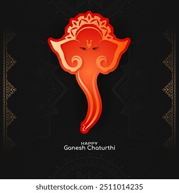 Happy Ganesh Chaturthi traditional Indian festival celebration card vector