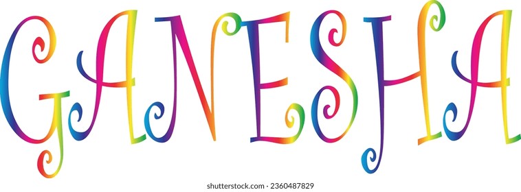 Happy Ganesh Chaturthi Typography Vector Black Image