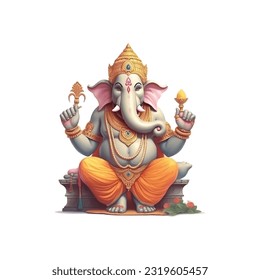 Happy Ganesh Chaturthi, Vector Illustration.