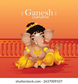 Happy ganesh chaturthi vector illustration of lord ganpati