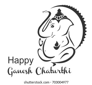 Happy ganesh chaturthi vector. Stylized elephant man god.