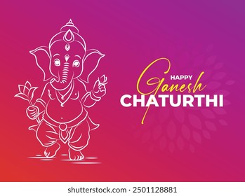 Happy Ganesh Chaturthi wishes Vector Art