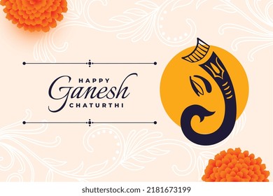 happy ganesh chatuthi greeting wishes card background 