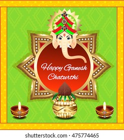 happy Ganesha chaturthi background vector illustration 
