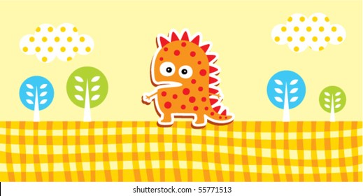 happy garden dinosaur