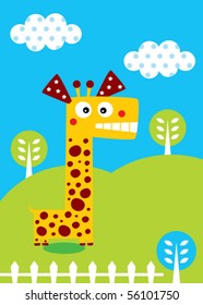 happy garden giraffe