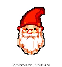 happy garden gnome game pixel art retro vector. bit happy garden gnome. old vintage illustration