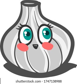 Happy Knoblauch , Illustration, Vektor auf weißem Hintergrund