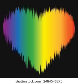 
Happy Gay Pride 2024 heart shape icon on black Background