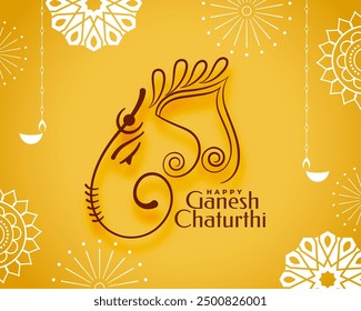 happy genesh chaturthi greeting background for social media post vector