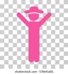 Happy Gentleman icon. Vector illustration style is flat iconic symbol, pink color, transparent background. Designed for web and software interfaces.