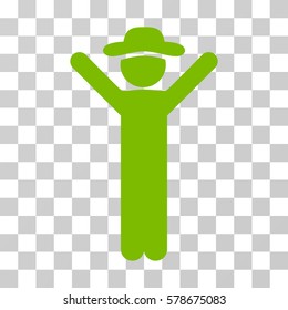 Happy Gentleman icon. Vector illustration style is flat iconic symbol, eco green color, transparent background. Designed for web and software interfaces.