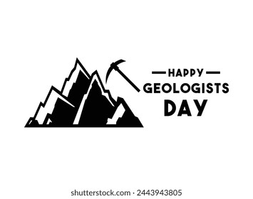 Happy Geologists Day. The first Sunday in April every year. White background. Eps 10.