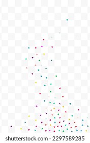Happy Geometric Abstract Vector Transparent Background. Christmas Confetti Pattern. Invitation Triangle Design. Rainbow Elements Celebrate Illustration.