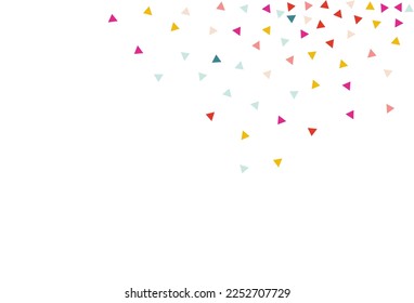 Happy Geometric Carnival Vector White Background. Celebrate Confetti Backdrop. Christmas Elements Background. Color Shapes Decoration Texture.