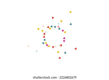 Happy Geometric Top Vector White Background. Abstract Elements Card. Independence Shapes Invitation. Falling Confetti Festive Background.