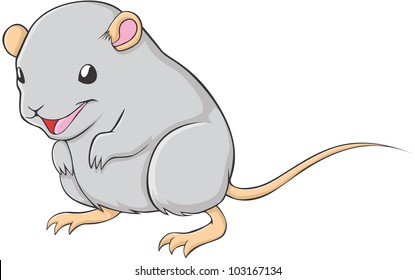 Happy Gerbil Mouse Cartoon