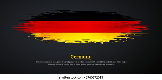 Happy german unity day of Germany with watercolor grunge brush flag background