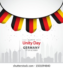 Happy Germany Unity Day Vector Template.