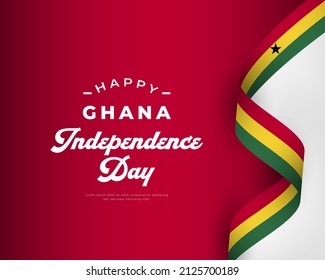 Happy Ghana Independence Day March 6th Celebration Vector Design Illustration. Template for Poster, Banner, Advertising, Greeting Card or Print Design Element