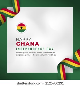 Happy Ghana Independence Day March 6th Celebration Vector Design Illustration. Template for Poster, Banner, Advertising, Greeting Card or Print Design Element