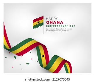 Happy Ghana Independence Day March 6th Celebration Vector Design Illustration. Template for Poster, Banner, Advertising, Greeting Card or Print Design Element