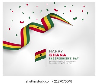 Happy Ghana Independence Day March 6th Celebration Vector Design Illustration. Template for Poster, Banner, Advertising, Greeting Card or Print Design Element