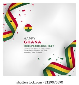 Happy Ghana Independence Day March 6th Celebration Vector Design Illustration. Template for Poster, Banner, Advertising, Greeting Card or Print Design Element