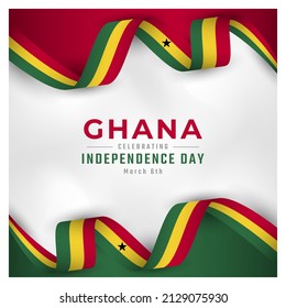 Happy Ghana Independence Day March 6th Celebration Vector Design Illustration. Template for Poster, Banner, Advertising, Greeting Card or Print Design Element