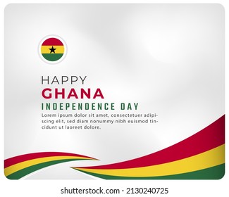 Happy Ghana Independence Day March 6th Celebration Vector Design Illustration. Template for Poster, Banner, Advertising, Greeting Card or Print Design Element