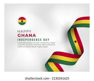 Happy Ghana Independence Day March 6th Celebration Vector Design Illustration. Template for Poster, Banner, Advertising, Greeting Card or Print Design Element