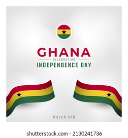 Happy Ghana Independence Day March 6th Celebration Vector Design Illustration. Template for Poster, Banner, Advertising, Greeting Card or Print Design Element