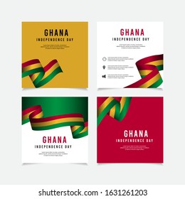 Happy Ghana independence day vector template