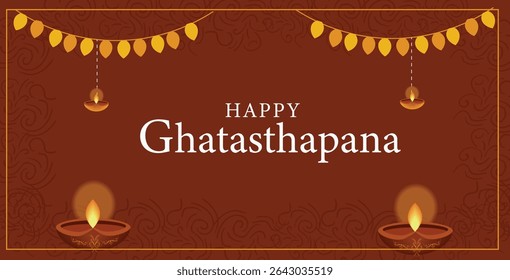 Happy Ghatasthapana Illustration Set: Celebrating the Beginning of Navaratri