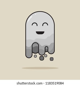 happy ghost flat illustration