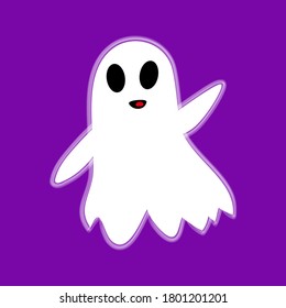 Happy ghost, flat illustration. Element design for Halloween