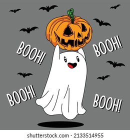 FELIZ FANTASMA CON UN BOMBO SOBRE SU CABEZA