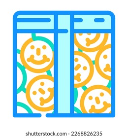 happy gift box color icon vector. happy gift box sign. isolated symbol illustration