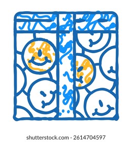 happy gift box doodle icon sketch vector. happy gift box sign. isolated symbol illustration